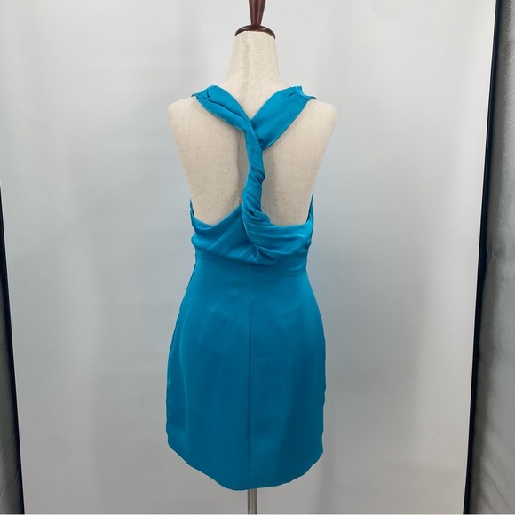 Misha Calypso Mini Dress Satin Blue Small - Picture 6 of 11
